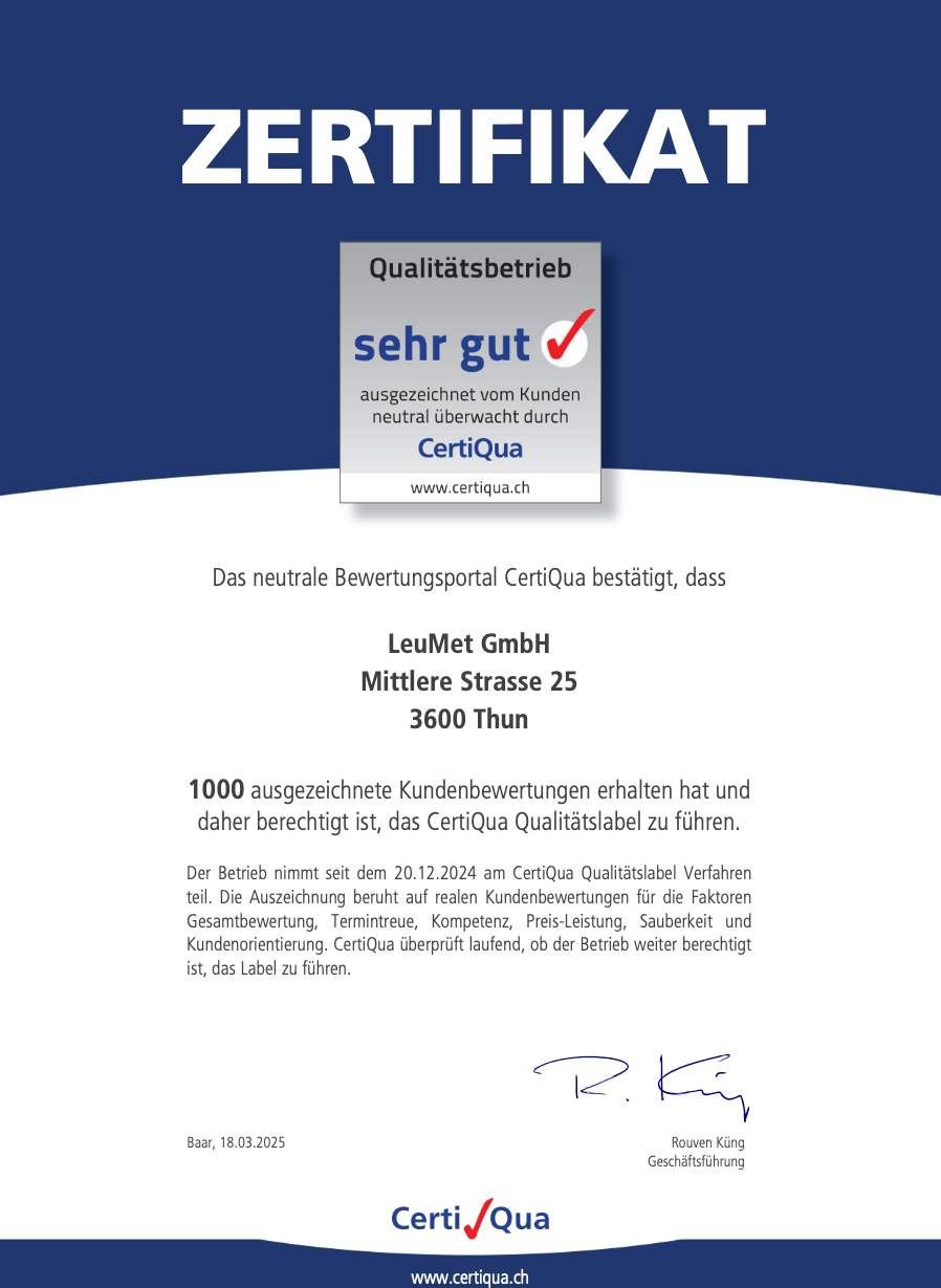 LeuMet Zertifikat